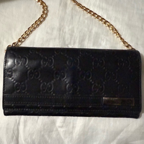 Vintage black leather, Gucci wallet - Picture 3 of 4